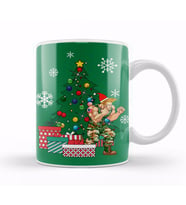 Guile Around The Christmas Tree Street Fighter Kupa Bardak Porselen