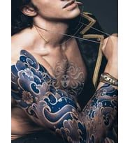 GZQB-076 YARI KALICI OKYANUS DALGASI DESEN KOL DÖVMESİ-TATTO