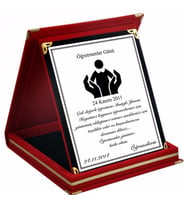Öğretmenler Günü Kırmızı Kadife Plaket-0009