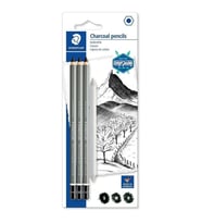 Staedtler Mars Lumograph Charcoal Kömür Füzen Kalem S-M-H + Paper Stump 