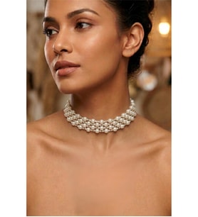İNCİLİ TAŞLI TASMA CHOKER KOLYE