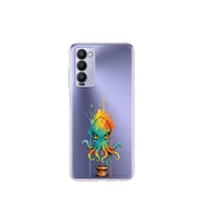 Tecno Camon 18 ile uyumlu Splash ahtapot tasarımlı şeffaf silikon kılıf