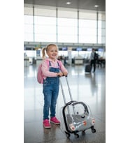 Lüks Şeffaf Tekerlekli Evcil Hayvan Taşıma Valizi – Çekçekli Büyük Model