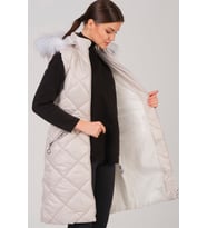 Z6717 DEWBERRY BAYAN YELEK-KREM