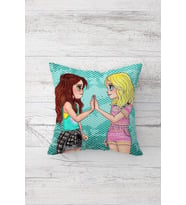 Best Friends Çift Tarafı Baskılı Gizli Fermuarlı Yastık Kılıfı Kırlent Koltuk Yastık Kılıfı (Mavi)
