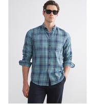 LCWAIKIKI Classic Haki Regular Fit Uzun Kollu Ekose Armürlü Erkek Gömlek