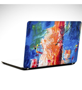Mavi Pudra Soyut Laptop Sticker 13 İnch (34X24CM)