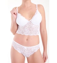 ASM1269 Kadın 2 Lİ Ekru Kapsız Ic Astarlı Dantel Bralet Tanga Takım