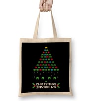 Christmas Space Invaders Bez Çanta Uzun Saplı