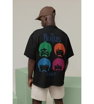 1967 The Beatles Müzik Grubu Baskılı Unisex Oversize Tişört