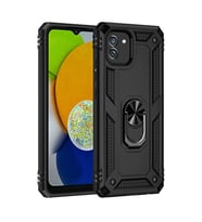 Samsung Galaxy A03 Kılıf Sofya Yüzüklü Silikon Kapak - Siyah