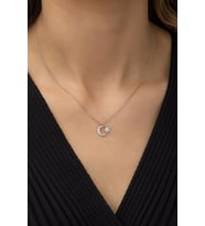 925 Ayar Minik Ayyıldız Kolye Kadın Gümüş Kolye