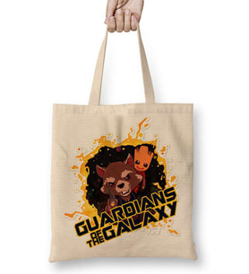 Rocket n' Groot Bez Çanta Uzun Saplı