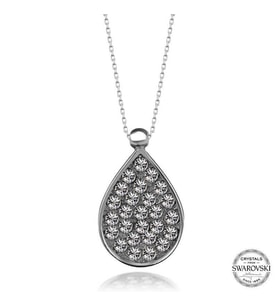 Swarovski Crystal Taşlı Damla Gümüş Kadın Kolye