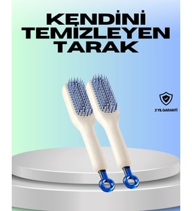 Kendini Temizleyen Ergonomik Saç Tarağı – ABS Gövde, Silikon Diş