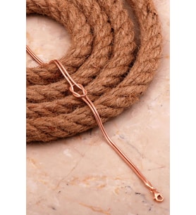 Düğüm Rose Kaplama Unisex Gümüş Bileklik 4438