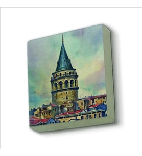 Galata Kulesi  Baskılı Doğaltaş  Magnet(KRT-020)Buzdolabı Süsü