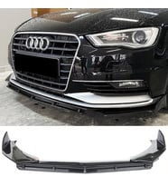 Audi A3 8V Ön Lip Parlak Siyah 3 Prç Brabus Kırılmaya Dayanıklı ABS 2013 - 2017