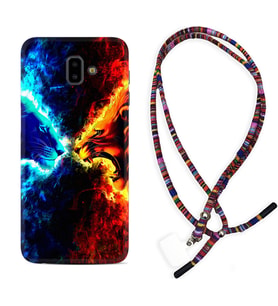 Samsung J6 Plus J7 Prime J7 Pro M20 Kılıf Boyun Asklı Rasta Silikon Red Blue Leon 1714