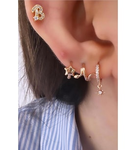 SNAKE PIERCING ( ALTIN KAPLAMA HELIX ICIN UYGUN) (Altın)