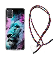 Samsung a71 A72 A73 A7 A9 2018 C7 C9 Kılıf Boyun Asklı Rasta Silikon Pink Blue Leon 1603