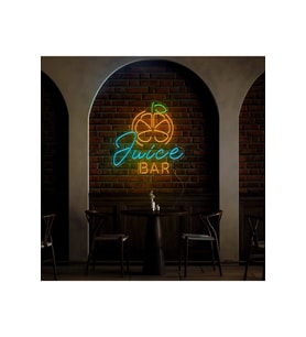 Juice BAR Yazılı ve Şekilli Neon Tabela