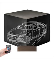Luvivia Honda Civic Tasarım Spor Araba Kişiye Özel 3D Lamba - Masa Gece Lambası