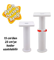Modül Ayarlanabilir Destek Ayağı 15 X 23 Cm Beyaz Ayak Mobilya Kanepe Baza Koltuk Ünite Ayakları