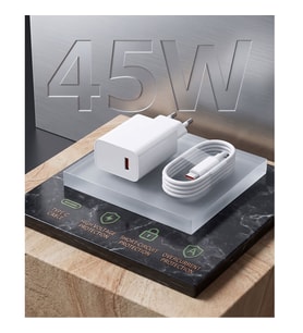 45W Süper Hızlı Şarj Adaptörü + Type-C Kablo, Güvenli ve Güçlü Şarj, Ultra Hızlı 45W Şarj Cihazı
