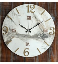 Markakanvas Mermer Desenli  Duvar Saati   ( Çap 50 cm - 80 cm ) (Bakır)