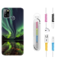 INFINIX Smart 4 5 6 Zero 8 S5 Pro Kılıf Kablo Koruma Spiral Silikon Kuzey Işıkları 1327