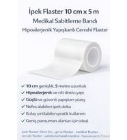 Northcity İpek Flaster 10 cm x 5 m Medikal Sabitleme Bandı Hipoalerjenik Yapışkanlı Cerrahi Flaster