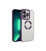 Apple iPhone 11 Pro Max Uyumlu Kılıf Kamera Korumalı Logo Gösteren Zore Omega Kapak (Koyu Mor)
