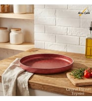 ARZU ÇELİK 28 Cm Granit Pizza Tepsisi - Kırmızı