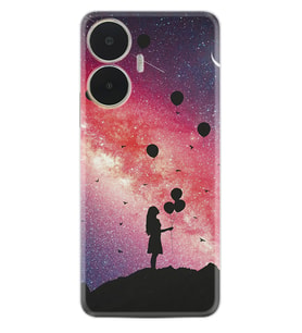 Realme C55 Kılıf Resimli Desenli Baskılı Silikon Flowers Cat 2 1349
