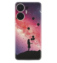 Realme C55 Kılıf Resimli Desenli Baskılı Silikon Flowers Cat 2 1349