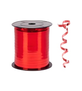 Metallik Kırmızı Rafya Şerit 8 Mm X 200 Mt