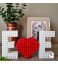 Kişiye Özel Lego Uyumlu Harf ve Kalp Seti - Anlamlı ve Şık Hediye (Beyaz)