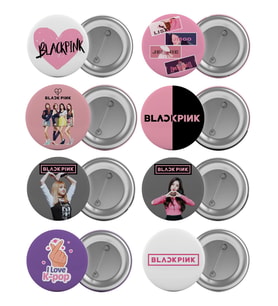 Black Pink Çanta Rozeti Seti 8 Adet En Büyük Boy 5.8cm İğneli Broş