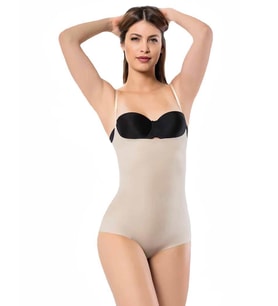 Form Angel 2021 Bayan Lazer Kesim Askılı Göğüs Altı Body Korse (Ten)