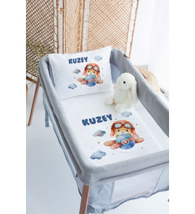 %100 Delux Pamuk Isme Özel 70x120 Park Yatak Nevresim Takımı