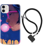 Apple iPhone 11 12 13 Mini Kılıf Boyun Askılı Silikon Sakız ve Kız 1767