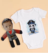 BK Kids Kişiye Özel Fotoğraflı Bebek Yastık ve Bebek Body Zıbın Hediye Seti - Model 32