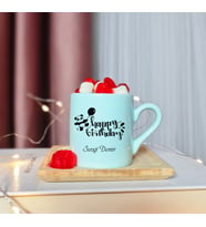 Happy Birthday Tasarımlı Kişiye Özel Yeşil Türk Kahvesi Fincanı