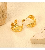 Sevgililer Günü Hediyesi Özel Kutusunda Hediye Paketiyle Figen 316 L 18 K Altın Kaplama Vip Paslanmaz Renk Atmaz Garantili Çelik Küpe Hediye Küpe (Beyaz - Gold)