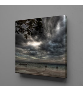 KARA BULUTLAR KANVAS TABLO 170x170cm