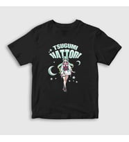 Presmono Unisex Çocuk Siyah Hattori Tsugumi Anime Orient T-Shirt 484989tt