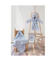 Cotton Box Baby Bornoz Seti Bornoz + Kundak + Önlük Mavi Bear (Standart)