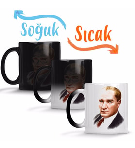Mustafa Kemal Atatürk 01 Sihirli Kupa Bardak Porselen