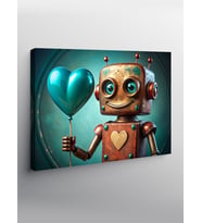 Kanvas Tablo Balonlu Sevimli Robot